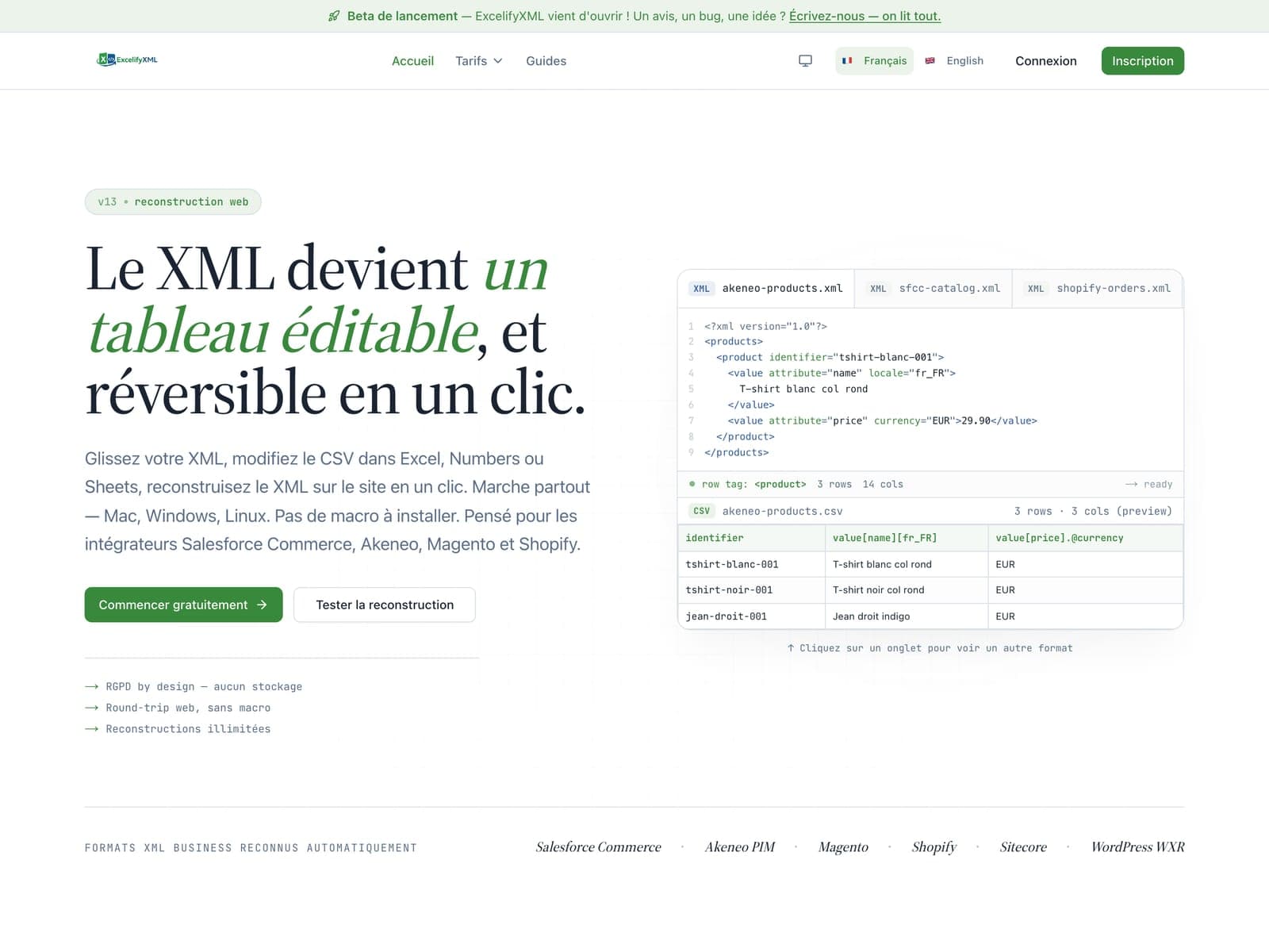 ExcelifyXML — capture d'écran 1